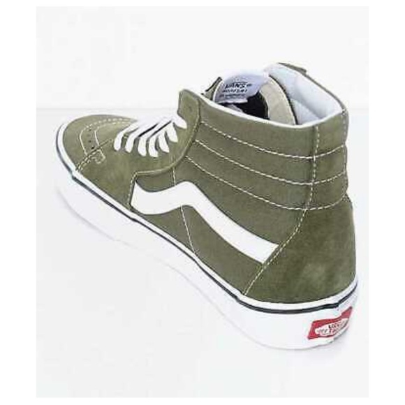 VANS WINTER MOSS GREEN TRUE WHITE SKATE SHOES - Picture 2 of 6